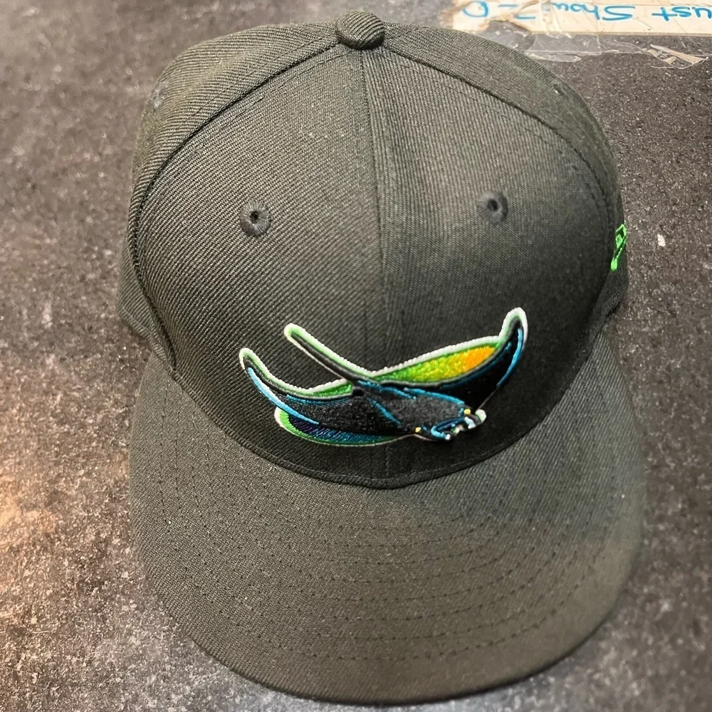 Men's Tampa Bay Rays New Era Black Cooperstown Collection Wool 59FIFTY Fitted Ha